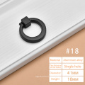 Round Ring Pull Handles Single Hole Ring Knobs for Cabinet Drawer Dresser Cupboard Wardrobe Matte black